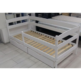 Ліжко Єва 90 х 200 см + ящики + бічна планка, (біла)