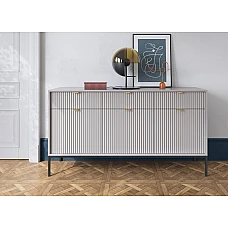 Комод Perfect Home Нова / Nova 3-дверний з 3 шухлядами і чорними ніжками KSZ154 Сірий (PFH-091242)