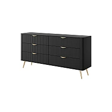 Комод Perfect Home Ланте / Lante з 6 шухлядами і золотими ніжками 6S/163 Чорний (PFH-091190)