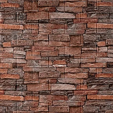 Самоклеящаяся декоративная 3D панель 700x770x5мм Красный кирпич песчаник (058) SW-00000177